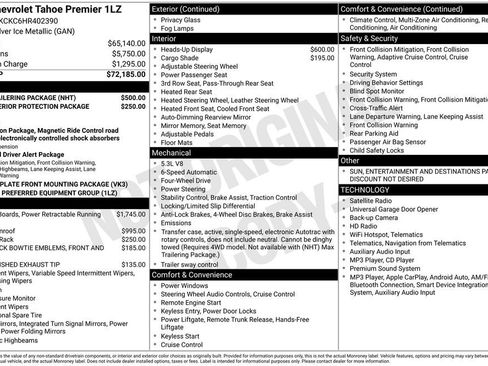 Used 2017 Chevrolet Tahoe Premier w/ Max Trailering Package AWD/4WD image 2