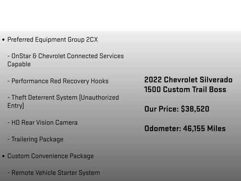 Used 2022 Chevrolet Silverado 1500 Custom Trail Boss w/ LPO, Dark Essentials Package AWD/4WD image 24