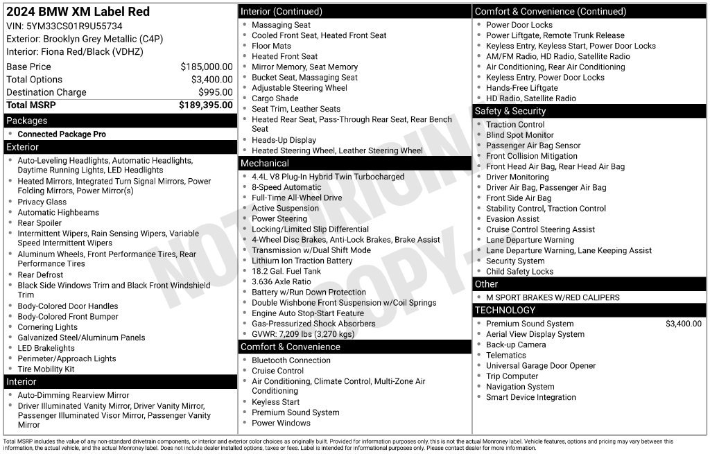 Used 2024 BMW XM Label Red AWD/4WD image 39