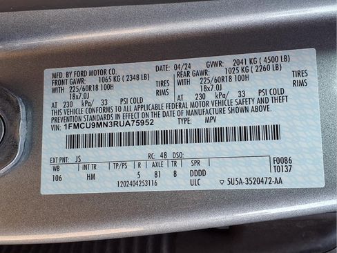 Certified 2024 Ford Escape ST-Line w/ Tech Pack #1 AWD/4WD image 25