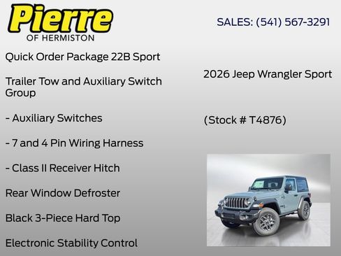 New 2026 Jeep Wrangler Sport AWD/4WD image 6