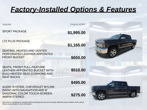 Used 2016 Chevrolet Silverado 1500 LTZ w/ Sport Package AWD/4WD image 2