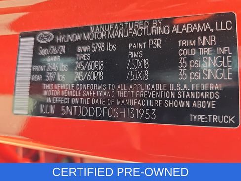 Certified 2025 Hyundai Santa Cruz XRT AWD/4WD image 35