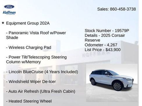 Certified 2025 Lincoln Corsair Reserve w/ Equipment Group 202A AWD/4WD image 5