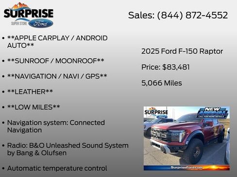 Used 2025 Ford F150 Raptor AWD/4WD image 13