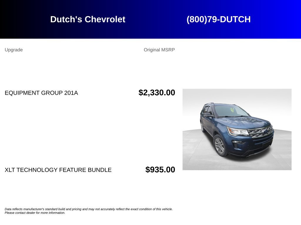 Used 2018 Ford Explorer XLT w/ Equipment Group 201A AWD/4WD image 5