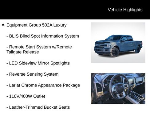 Used 2019 Ford F150 Lariat w/ Equipment Group 502A Luxury image 6