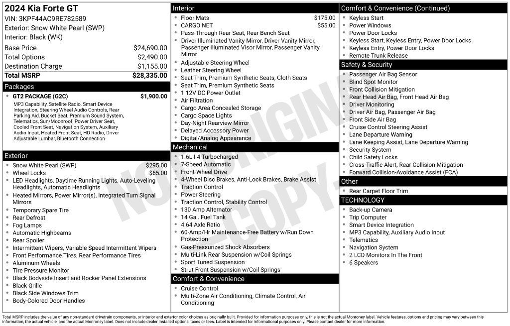Used 2024 Kia Forte GT w/ GT2 Package FWD image 14