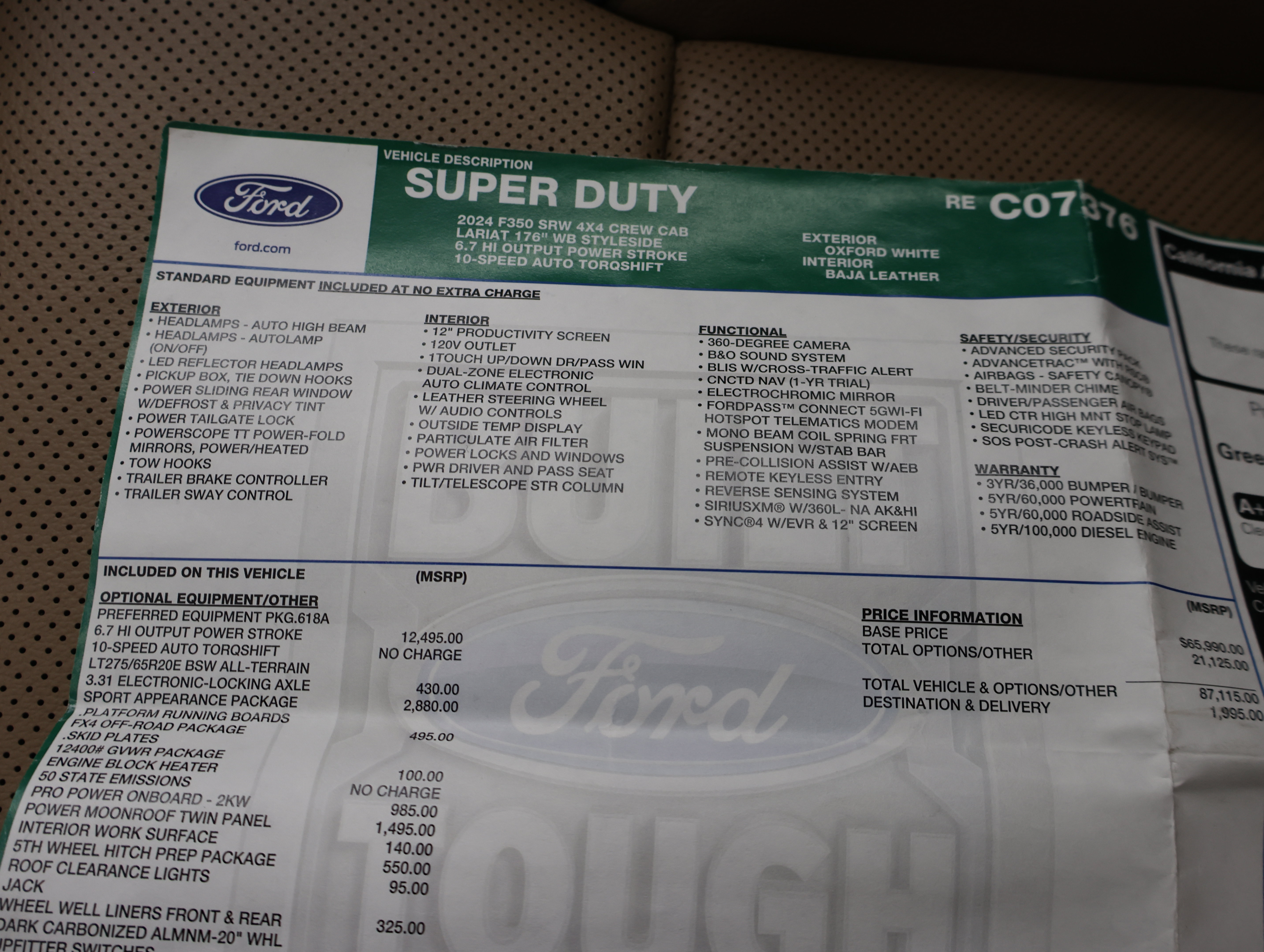 Used 2024 Ford F350 Lariat w/ Sport Appearance Package AWD/4WD image 70