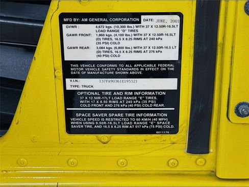 Used 2001 HUMMER H1 4-Door Open Top image 27