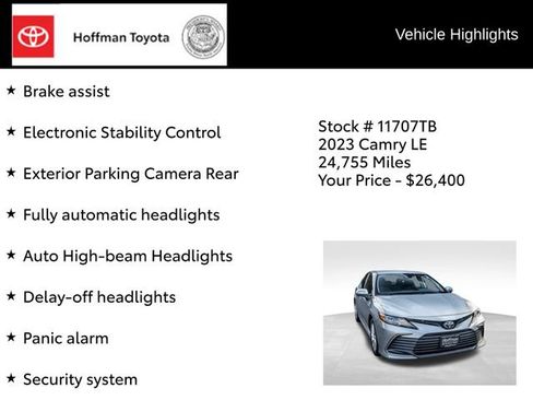 Used 2023 Toyota Camry LE FWD image 36