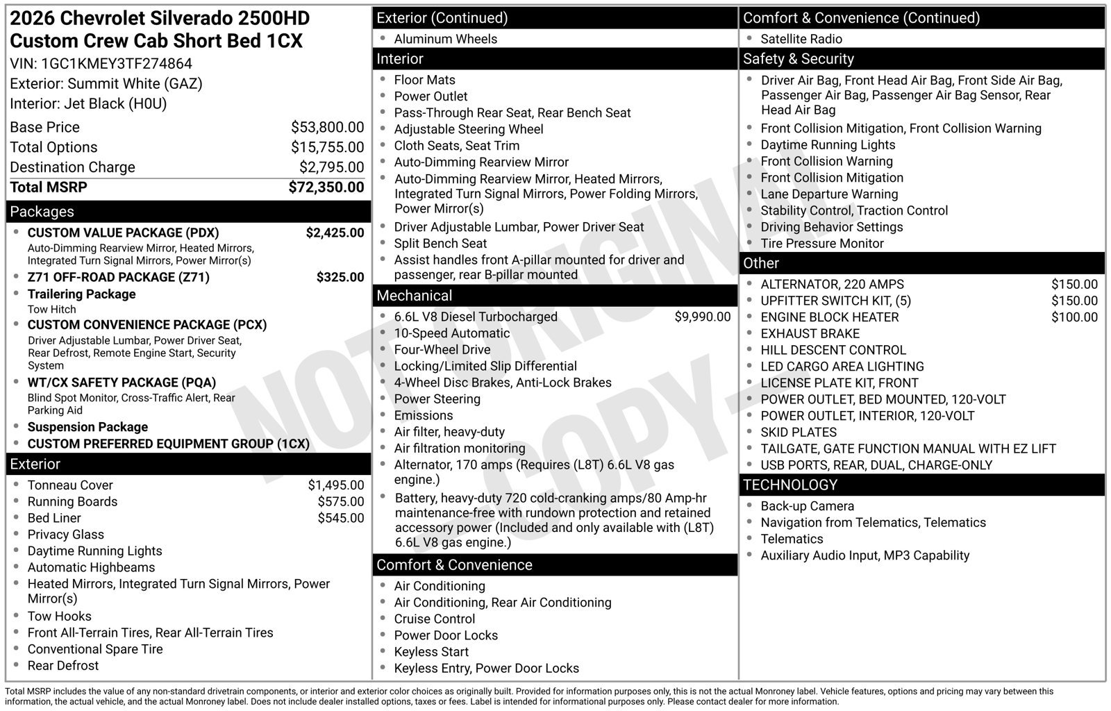 New 2026 Chevrolet Silverado 2500 Custom w/ Custom Value Package AWD/4WD image 10