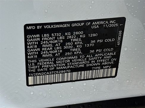 New 2026 Volkswagen Atlas SE image 27