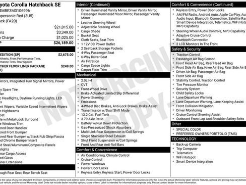 Used 2021 Toyota Corolla SE w/ Special Edition image 3