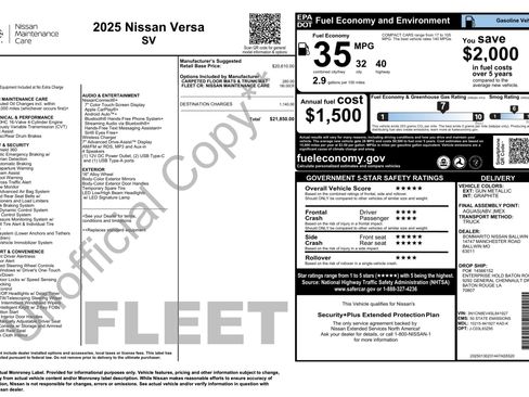 Used 2025 Nissan Versa SV FWD image 5