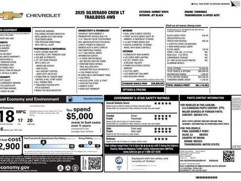 Used 2025 Chevrolet Silverado 1500 LT Trail Boss w/ Protection Package AWD/4WD image 4