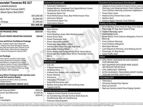 Used 2023 Chevrolet Traverse RS w/ LPO, Cargo Package AWD/4WD image 3