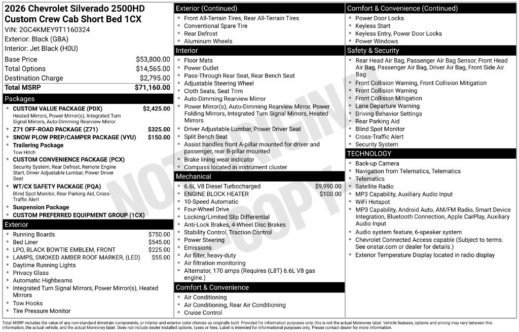 Used 2026 Chevrolet Silverado 2500 Custom w/ Custom Value Package AWD/4WD image 25
