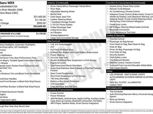 Used 2022 Subaru WRX w/ Popular Package #1A image 34