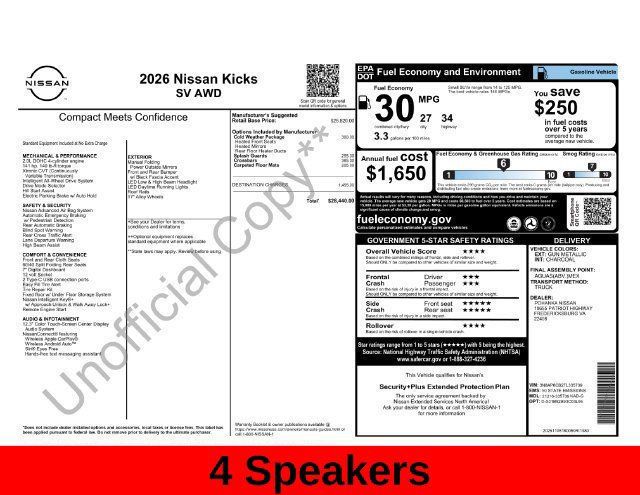 Used 2026 Nissan Kicks SV w/ Cold Weather Package AWD/4WD image 15
