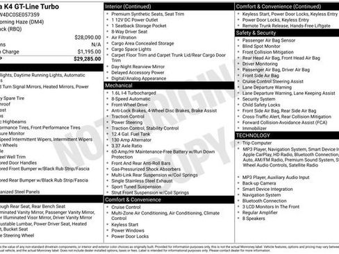 Used 2025 Kia K4 GT-Line Turbo FWD image 4