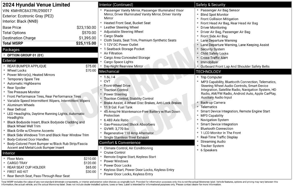Used 2024 Hyundai Venue Limited FWD image 11
