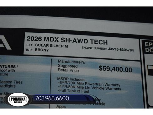 New 2026 Acura MDX w/ Technology Package AWD/4WD image 40