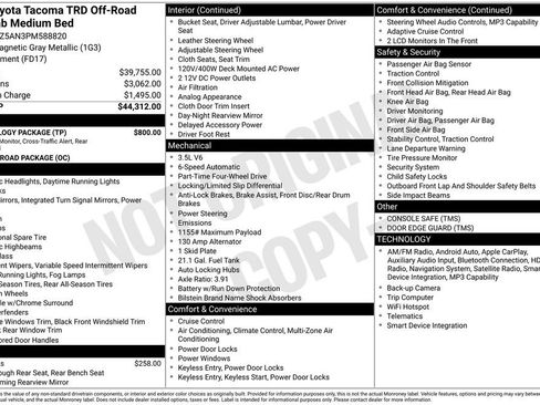 Used 2023 Toyota Tacoma TRD Off-Road w/ Technology Package image 36