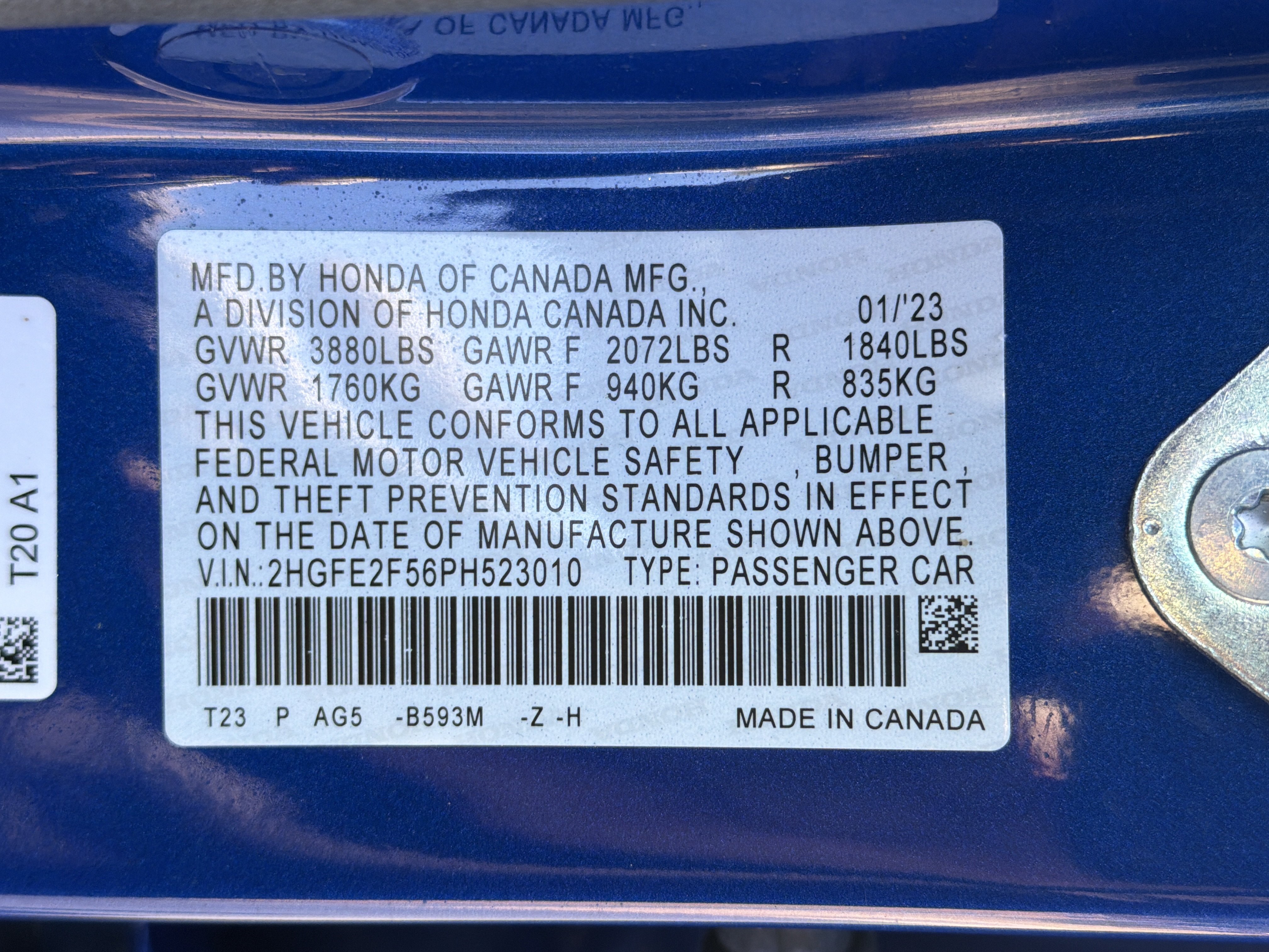 Certified 2023 Honda Civic Sport image 36