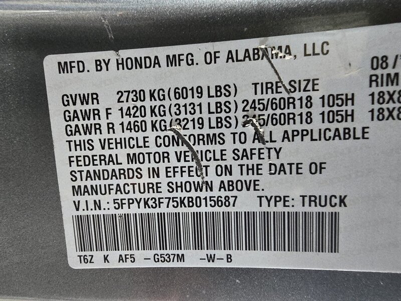 Used 2019 Honda Ridgeline RTL-E image 39
