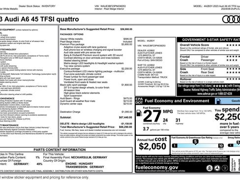 Used 2023 Audi A6 Premium Plus w/ Premium Plus Package image 3