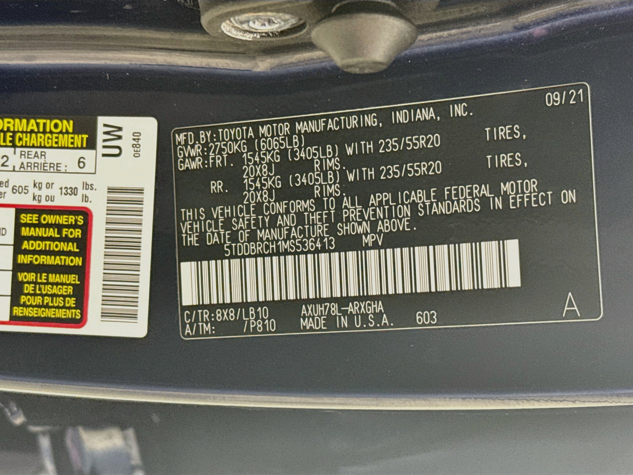 Certified 2021 Toyota Highlander Limited AWD/4WD image 35