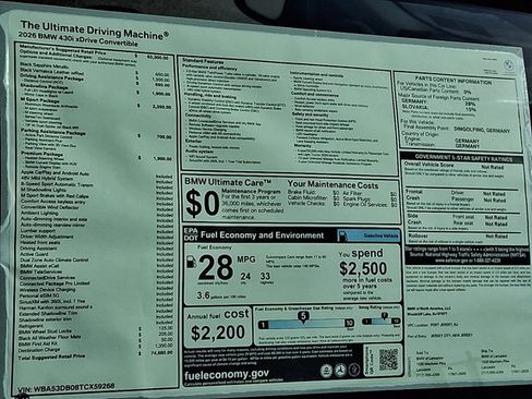 Used 2026 BMW 430i xDrive Convertible w/ M Sport Package AWD/4WD image 18