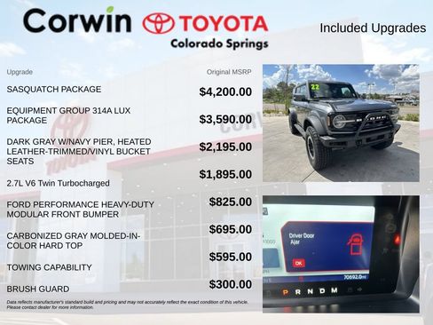 Used 2022 Ford Bronco Outer Banks w/ Sasquatch Package AWD/4WD image 4