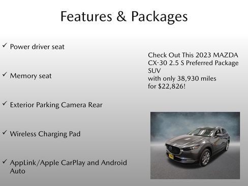 Used 2023 MAZDA CX-30 AWD 2.5 S w/ Preferred Package image 4