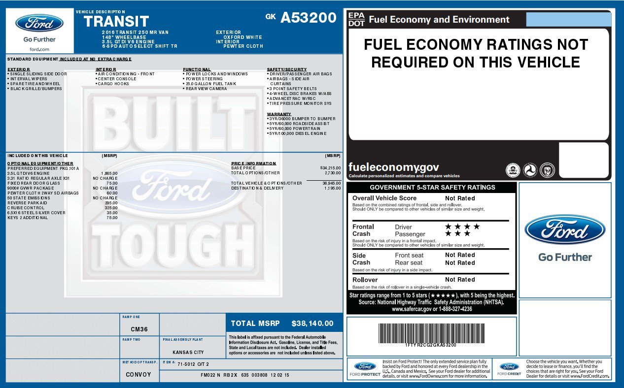 Used 2016 Ford Transit 250 148 Medium Roof RWD image 5