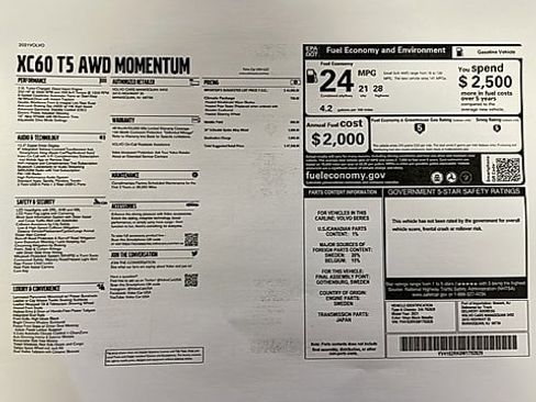 Certified 2021 Volvo XC60 T5 Momentum w/ Climate Package image 1