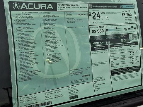 New 2025 Acura TLX SH-AWD w/ A-SPEC Pkg image 18