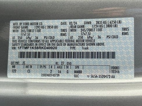 Used 2024 Ford F150 XL w/ Equipment Group 103A High RWD image 33