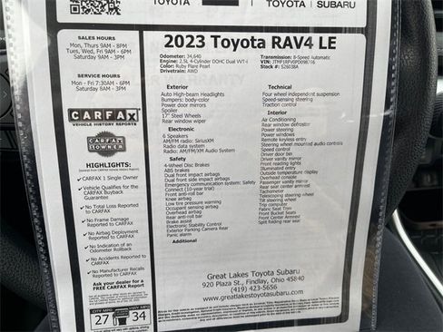 Used 2023 Toyota RAV4 LE image 27