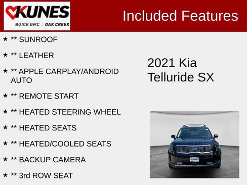 Used 2021 Kia Telluride SX w/ Towing Package AWD/4WD image 2