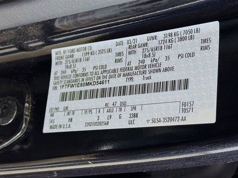 Used 2021 Ford F150 Lariat w/ Equipment Group 502A High image 43