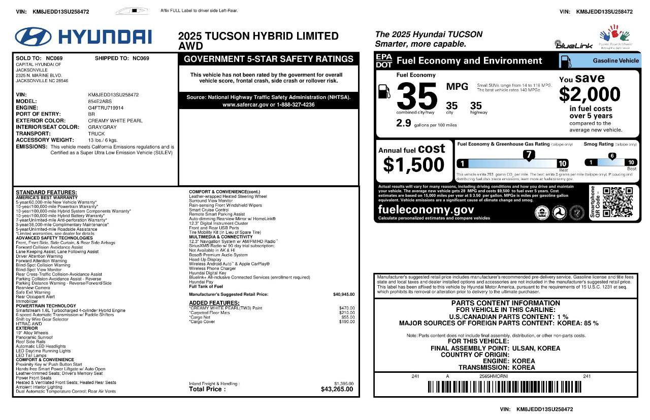 Used 2025 Hyundai Tucson Limited AWD/4WD image 3