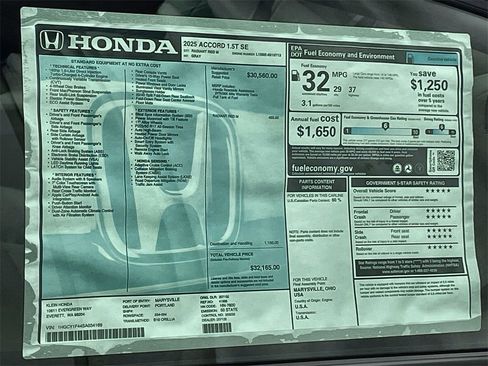 New 2025 Honda Accord SE image 32