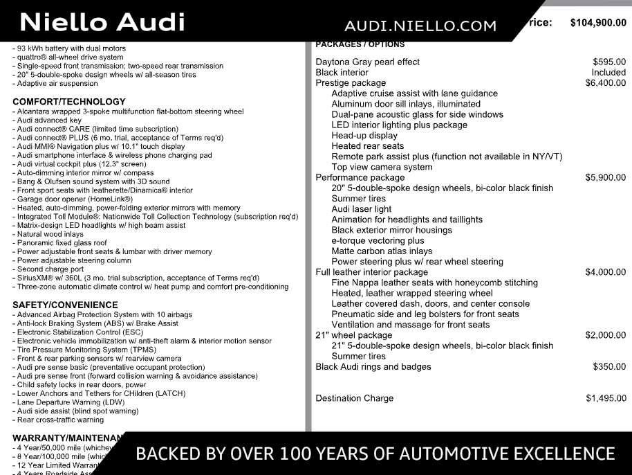 Used 2023 Audi e-tron GT Prestige w/ Prestige Package AWD/4WD image 1
