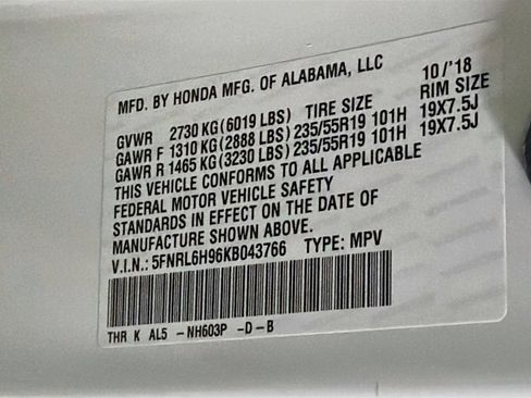 Used 2019 Honda Odyssey Elite image 12