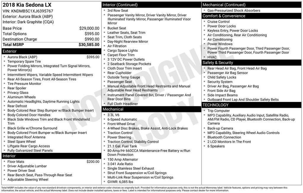 Used 2018 Kia Sedona LX FWD image 9