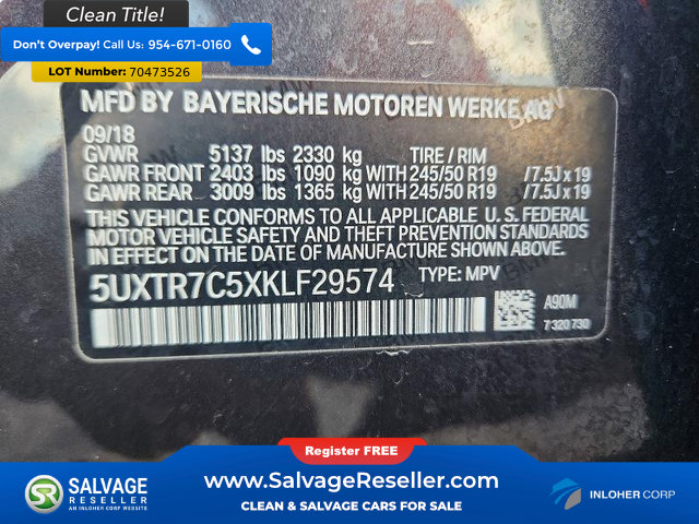 Used 2019 BMW X3 sDrive30i w/ Driving Assistance Package RWD image 16