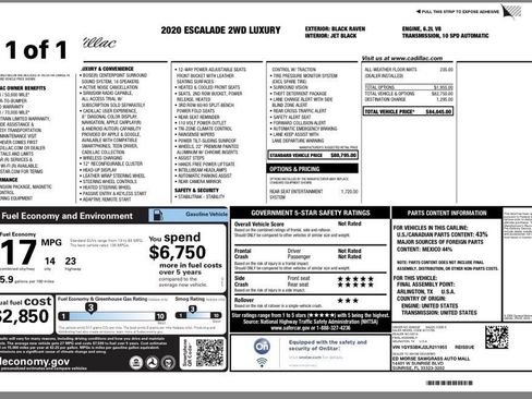 Used 2020 Cadillac Escalade Luxury image 10