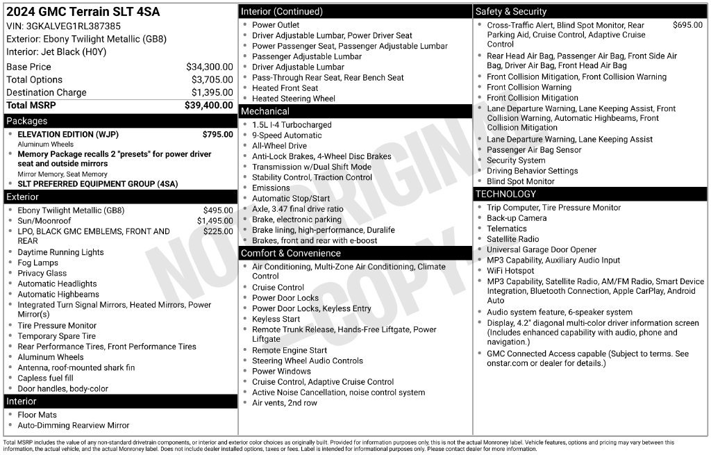 Certified 2024 GMC Terrain SLT w/ Elevation Edition AWD/4WD image 35